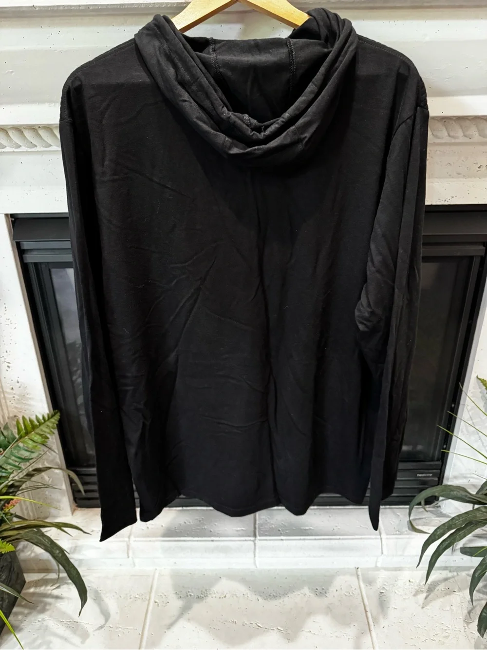🆕 INC International Concepts Black Ribbed Pullover Hoodie